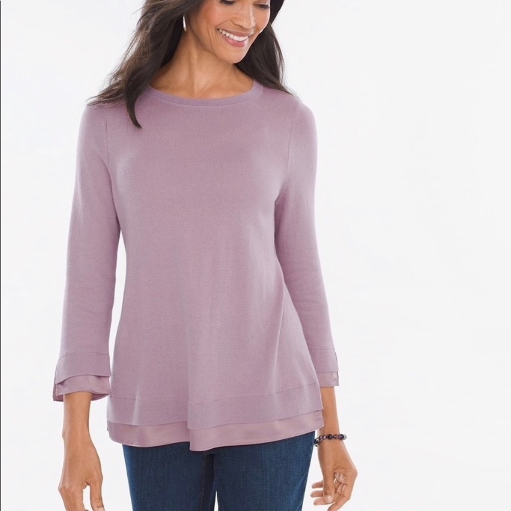 Chico’s Size 2 Pullover Sweater Lavender   NWT